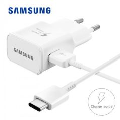   Samsung EP-TA20EBE 2A gyári fehér hálózati gyors töltőfej + EP-DG950CBE Type-C adatkábel