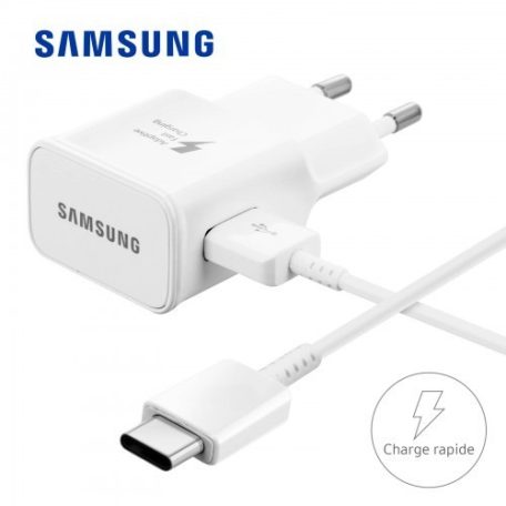 Samsung EP-TA20EBE 2A gyári fehér hálózati gyors töltőfej + EP-DG950CBE Type-C adatkábel