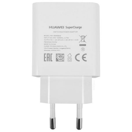 HUAWEI HW-050450E00 P20 Pro Mate 20 Pro fehér gyári super charge hálózati töltőfej 2A 4.5A 5A